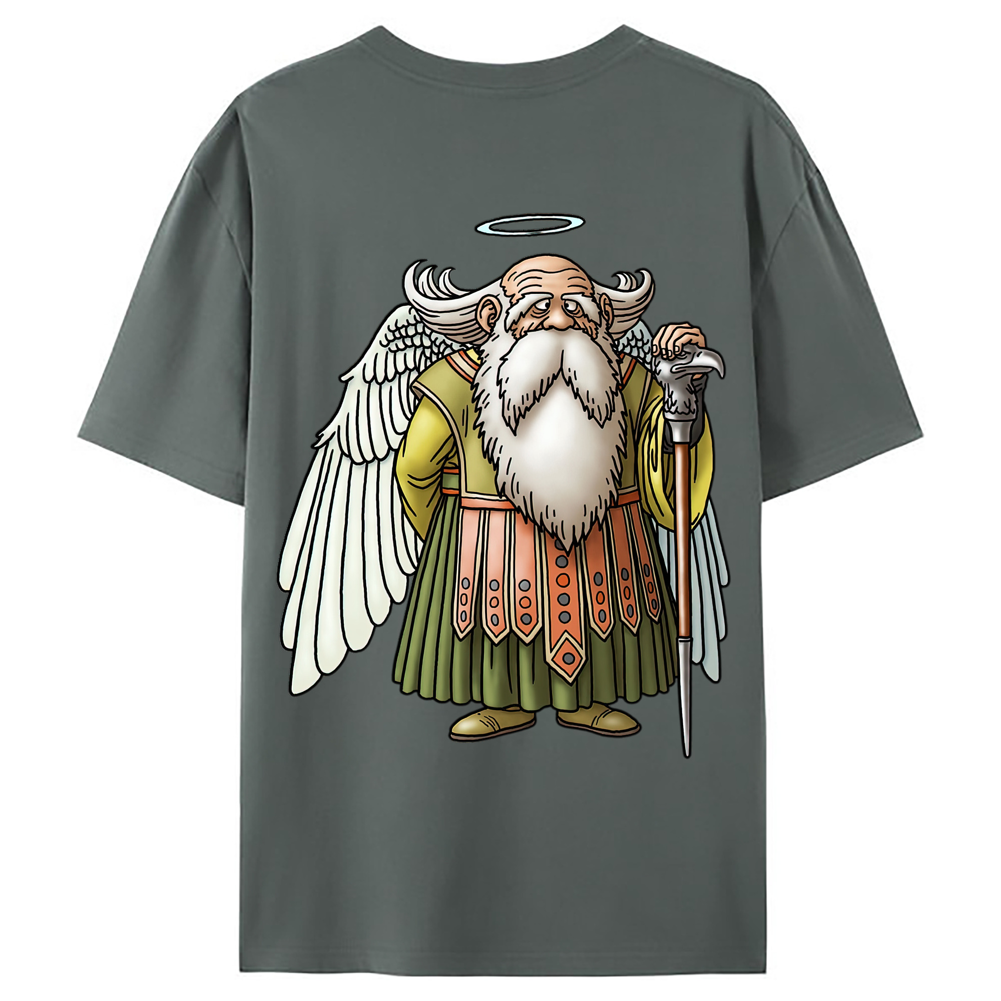 （画像用） ドラゴンクエスト Doragon Kuesuto Dragon Quest 綿100％ メンズ半袖Tシャツ（バックプリント） 通気性